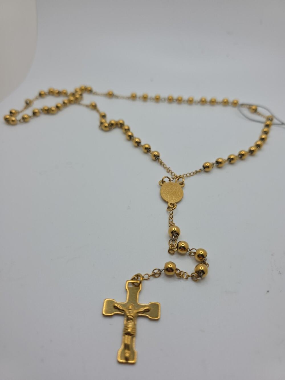 Steeltime Mens 18k Gold-Plated Gold Tone Rosary Chain